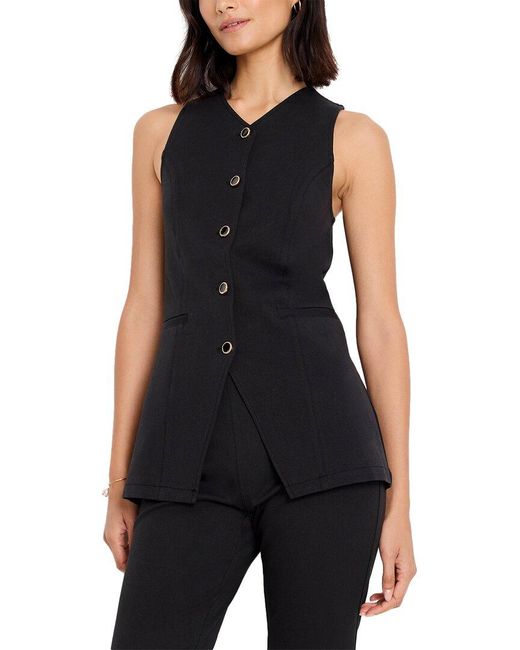 NIC+ZOE Black Split Hem Vest