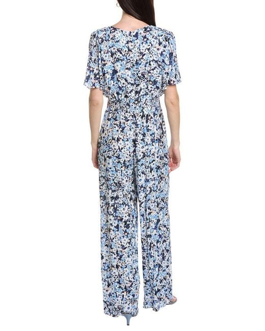 Vince Camuto Blue V-Neck Surplice Jumpsuit