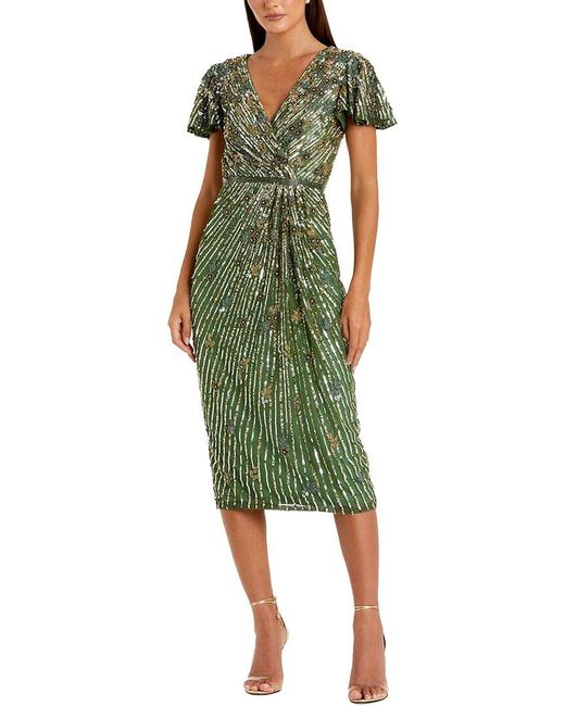 Mac Duggal Green Midi Dress