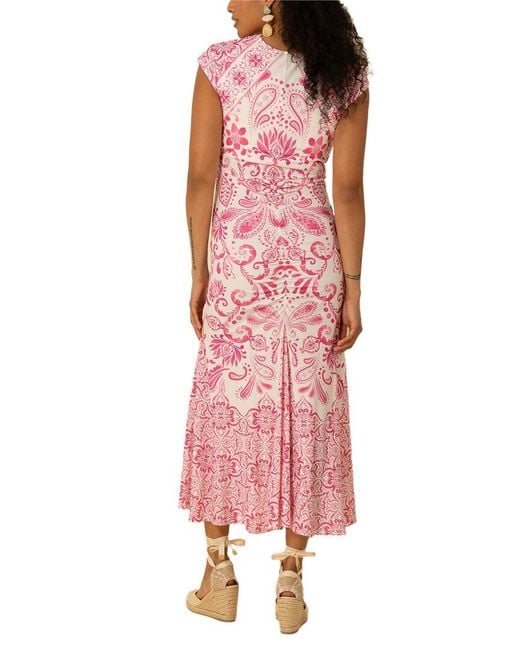 Hale Bob Pink Alia Midi Dress