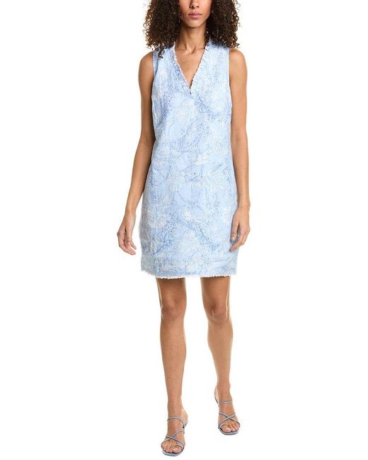 Tommy Bahama Blue Totally Toile Linen Shift Dress