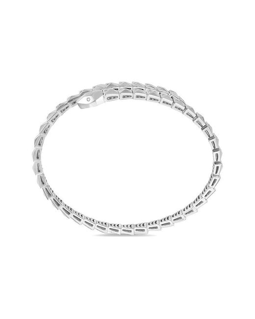 Forever Creations Signature White Forever Creations 14k 0.25 Ct. Tw. Diamond Flexible Snake Bangle Bracelet