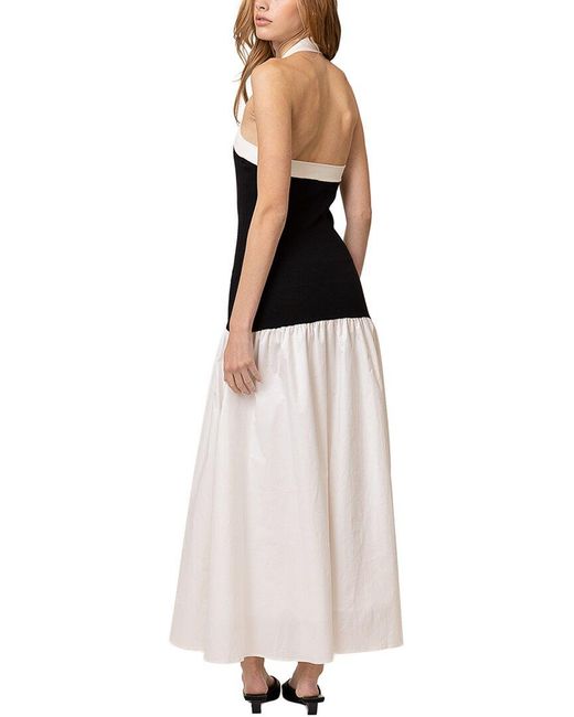 Line & Dot White Kohl Mix-Media Maxi Dress