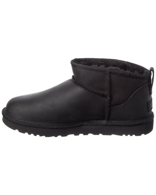 Ugg Black Classic Ultra Mini Leather Boot