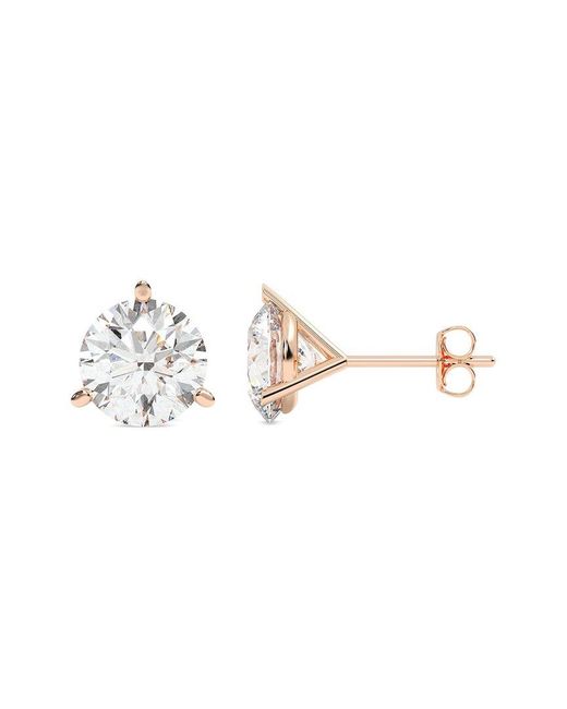Lab Grown Diamonds Metallic 14K Rose 5.00 Ct. Tw. Lab-Grown Diamond Earrings