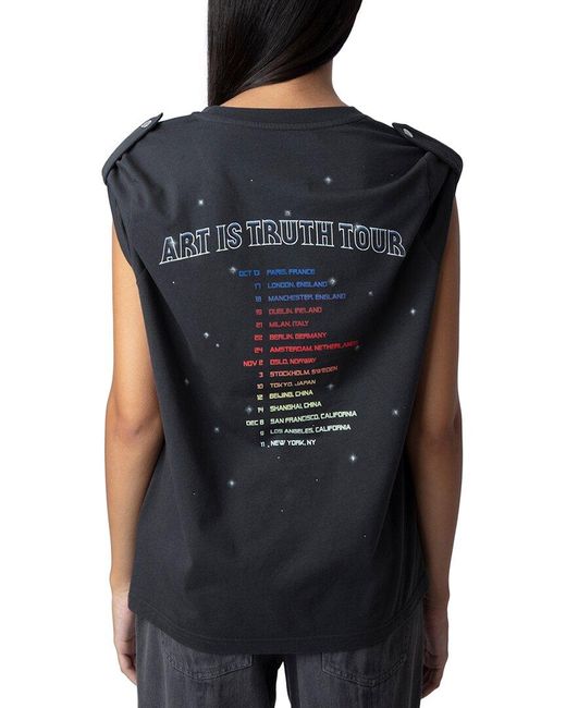 Zadig & Voltaire Black Donate Compo Concert Horizon Shirt