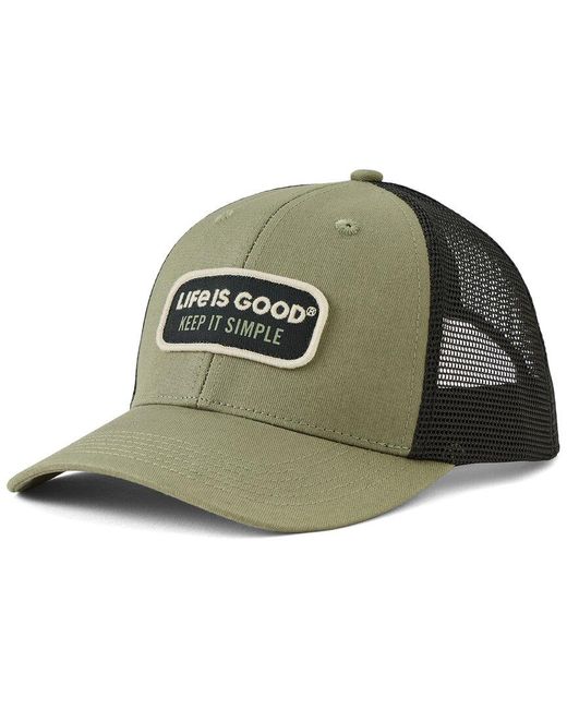 Life Is Good. Green Trucker Hat