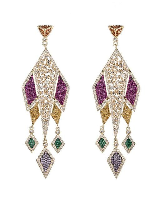 Eye Candy LA Metallic Cz Julia Rocket Ship Drop Earrings