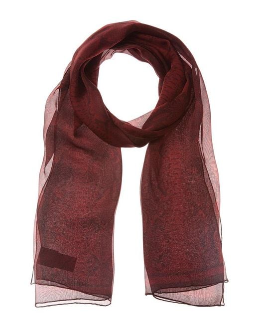 Givenchy Red Logo Silk Scarf