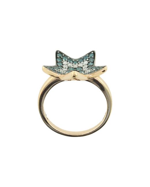 Suzy Levian Green 14k Rose Gold 1.02 Ct. Tw. Diamond Star Ring