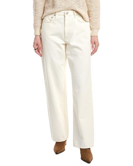 Rag & Bone Natural Shea High-Rise Ecru Relaxed Straight Jean