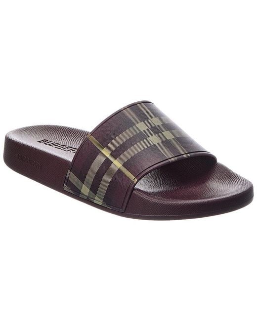 Burberry Brown Furley Check Slide
