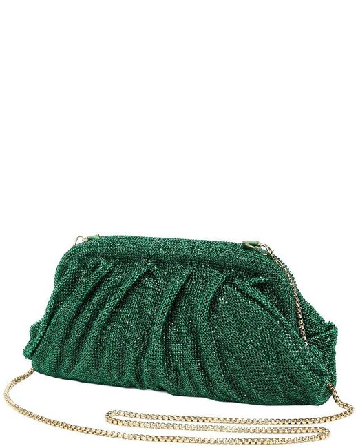 Tiffany & Fred Paris Green Crystal-Embellished Evening Clutch