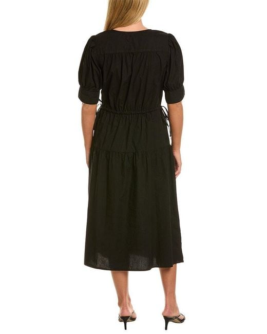 Velvet By Graham & Spencer Black Lianna Short Sleeve Midi Dress