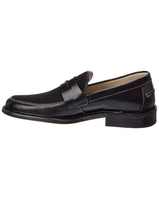 Bruno Magli Alex Loafer Leather & Mesh Loafer in Black for 