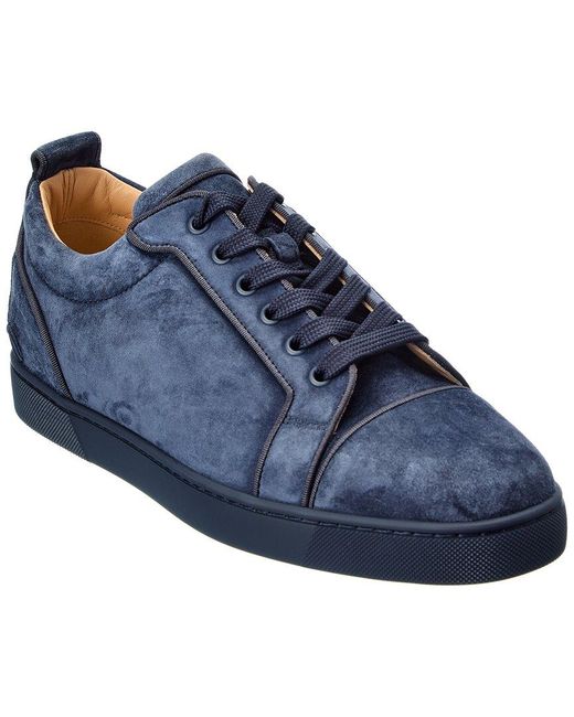 Christian Louboutin Louis Suede Low-Top Sneakers in Blue for Men