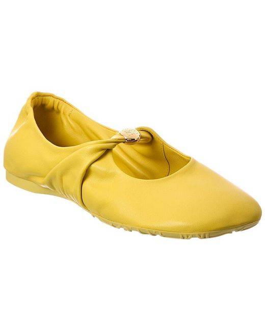 Loewe Yellow Pebble Soft Leather Ballerina Flat