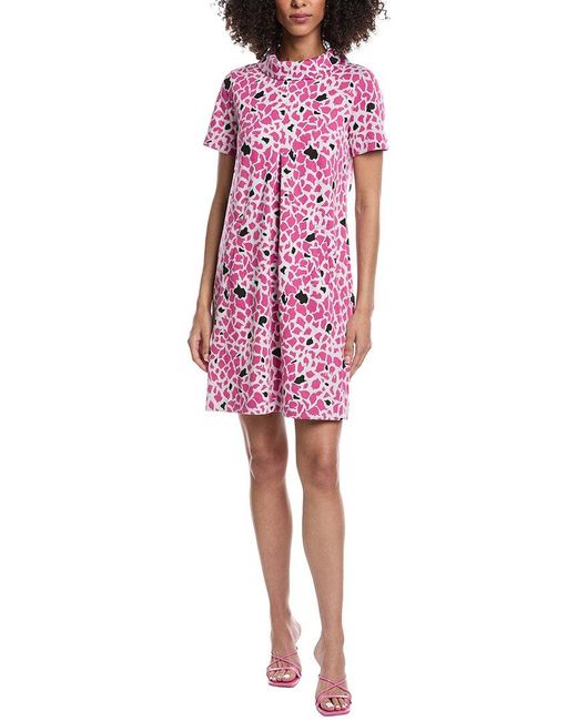 tyler boe Pink Kristen Inverted Pleat Jacquard Mini Dress