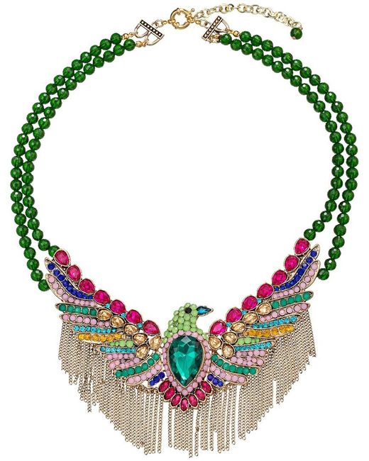 Eye Candy LA Green The Luxe Collection Phoenix Brooch Statement Necklace
