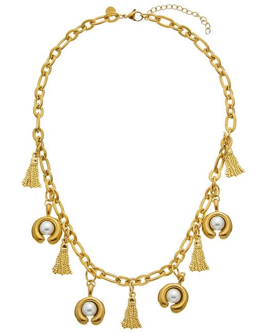 petit moments Metallic 18K Plated Stainless Steel Charm Necklace
