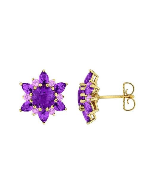 Rina Limor Purple 4.90 Ct. Tw. Amethyst, Rose De France Stud Earrings