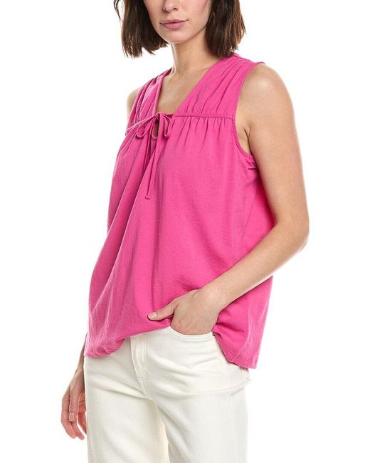 Stella Parker Pink Brighton Ruched Tie Top