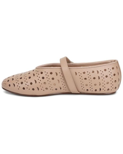 Tiffany & Fred Paris Natural Perforated Leather Mary Jane Flat