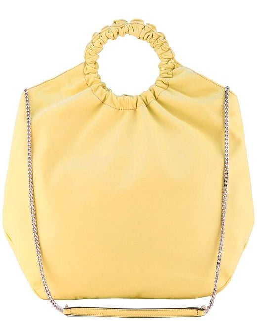 Agl Attilio Giusti Leombruni Yellow Gretty Leather Tote