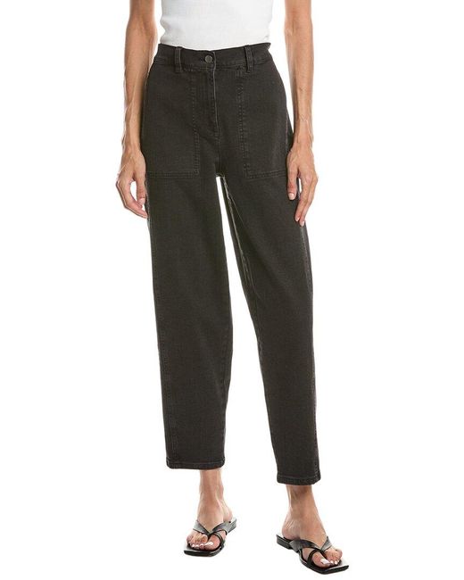 Eileen Fisher Black Ankle Lantern Pant