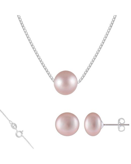 Splendid White 8-8.5Mm Pearl Earrings/Pendant