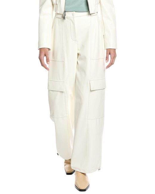 Jonathan Simkhai White Sofia Luxe Vegan Leather Cargo Pant