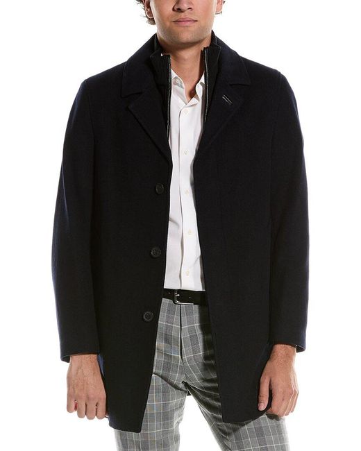 Cole Haan Black Wool-Blend Coat for men