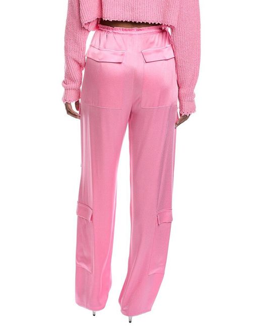 LAPOINTE Pink Satin Cargo Pant