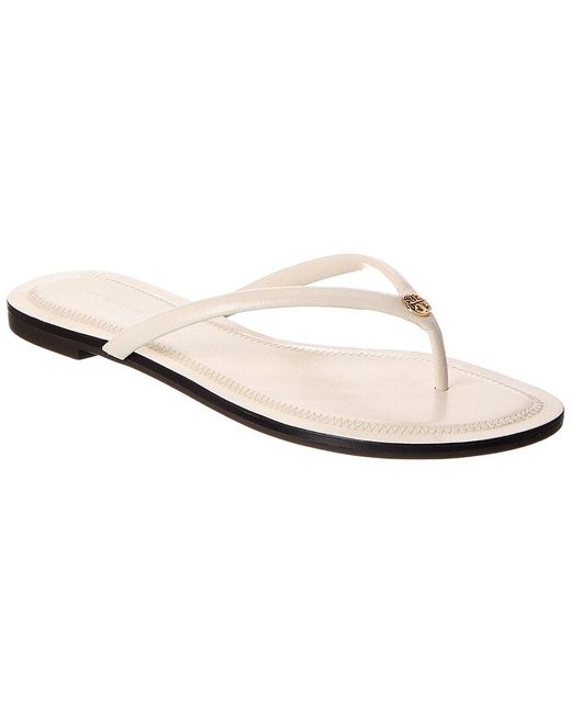 Tory Burch White Chelsea Leather Flip Flop
