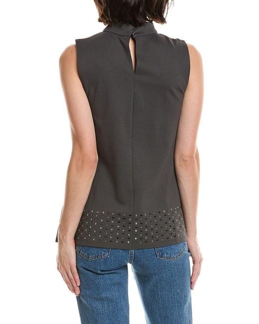 Vince Camuto Black Mock Neck Sleeveless Tunic