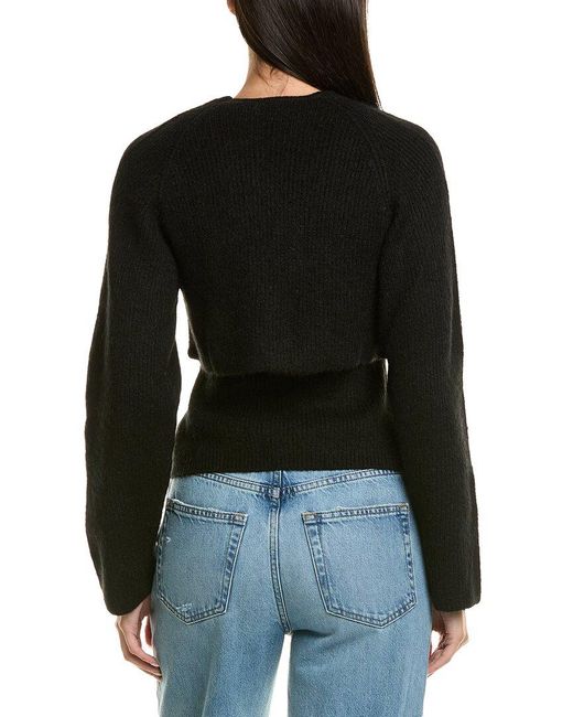 LNA Black 2pc Ean Vest & Sweater Set