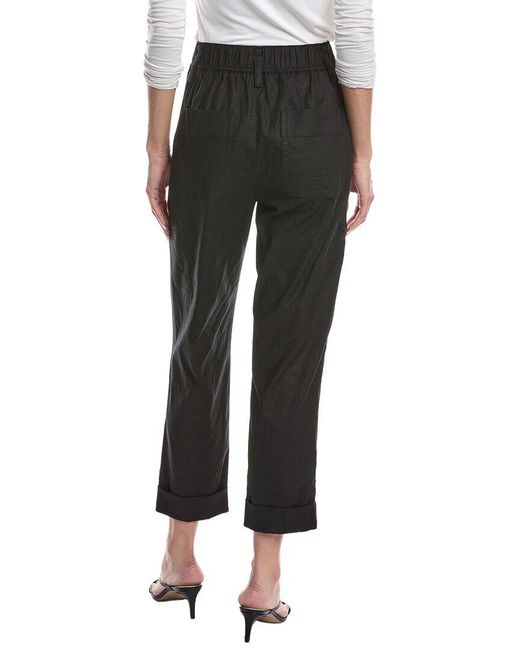 Vince Black Linen-Blend Utility Pant