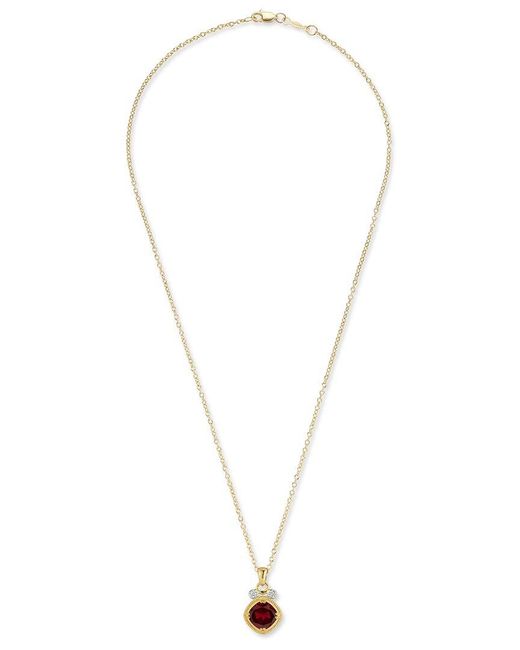 Reiss Metallic 14K 2.97 Ct. Tw. Diamond & Garnet Necklace