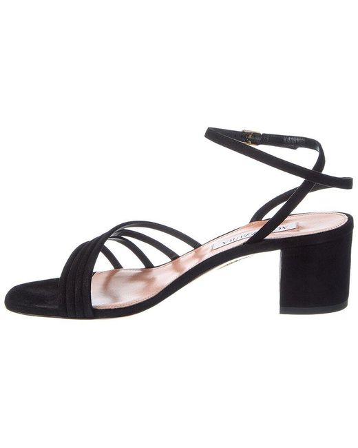 Aquazzura Metallic Latour 50 Suede Sandal