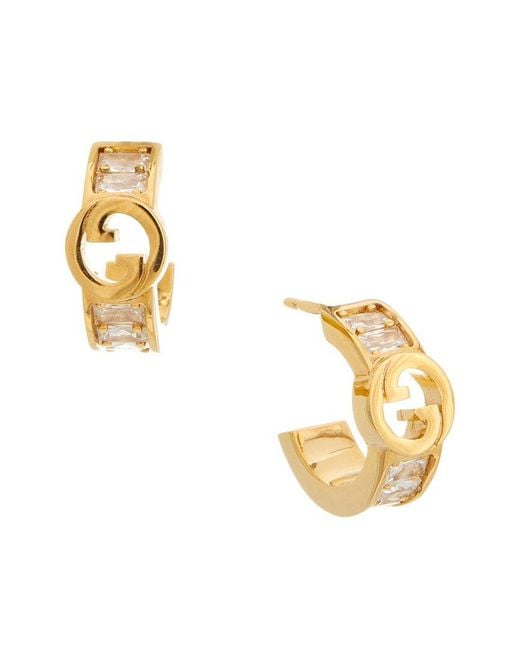 Gucci Metallic Blondie Crystal Mini Earrings