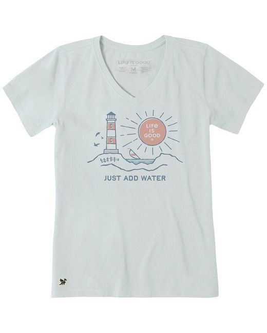 Life Is Good. Blue Crusher V-Neck T-Shirt