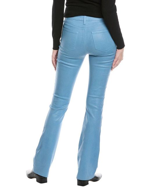 L'Agence Blue Ruth High-Rise Straight Raw Hem Jean