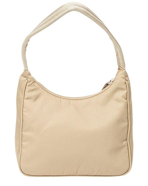 Prada Natural Nylon Canvas Mini Hobo Bag (Authentic Pre-Owned)