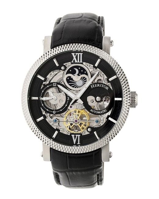 Heritor Black Aries Watch for men