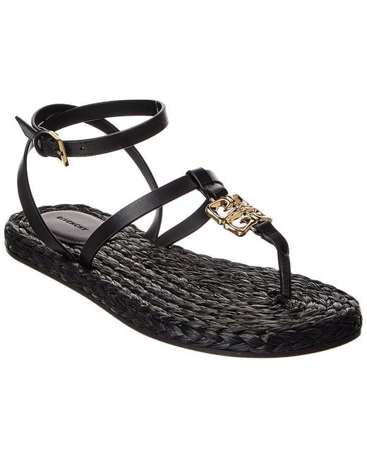 Givenchy Black 4G Liquid Leather Sandal