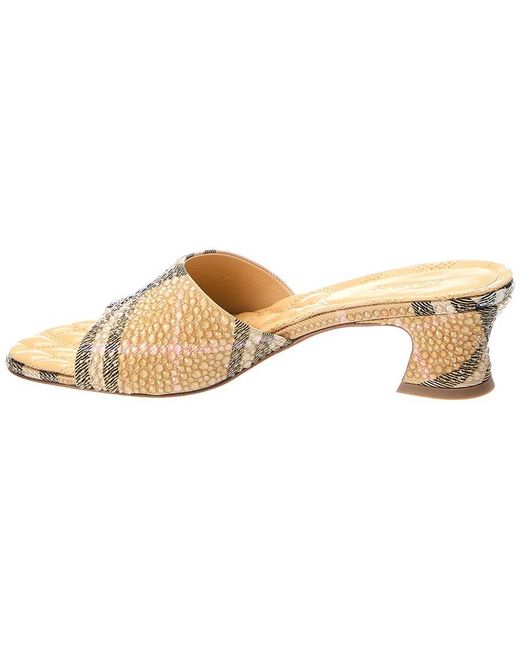 Burberry Brown Rhinestone Check Sandal