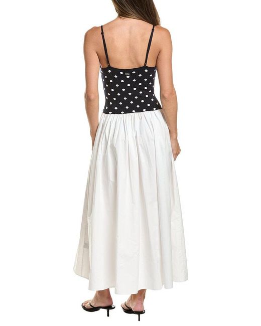 Toccin White Orielle Silk-Blend Midi Dress