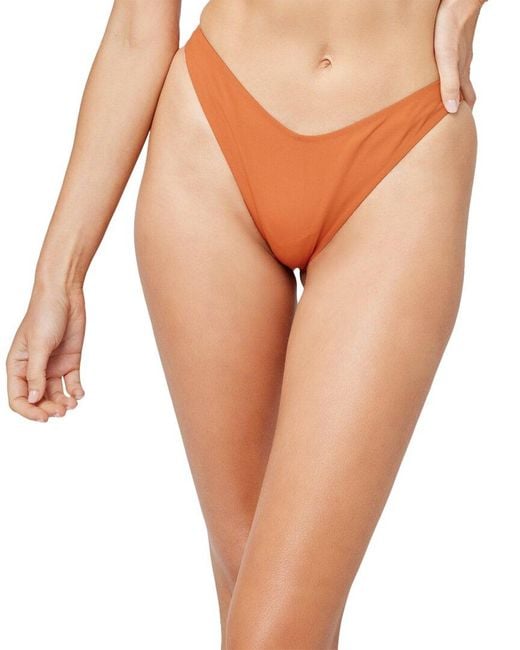 LSPACE Orange Seamless Cabana Bikini Bottom