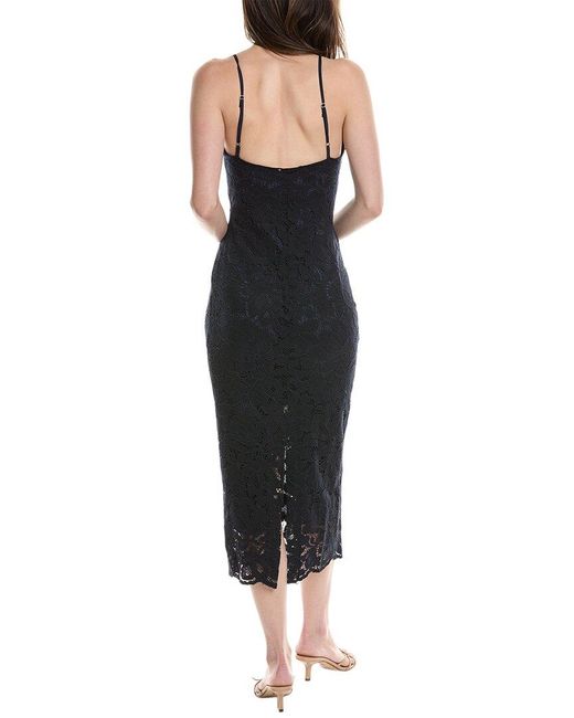 7021 Black Lace Midi Dress