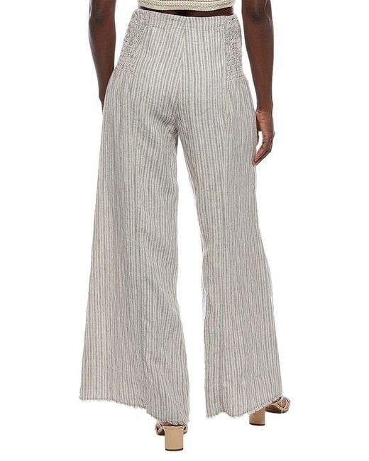 XCVI Gray Blanc Wide Leg Linen Pant